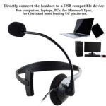 Casque audio filaire avec microphone, anti-bruit, à une oreille, pour centre d’appels – Image 5