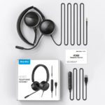 Casque audio USB avec microphone 2 en 1, annulation active du bruit, pour centre d'appels – Image 6