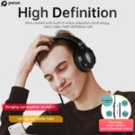 Casque audio supra-auriculaire, C60, avec micro et contrôle du volume, Jack 3.5mm, Noir – Image 2