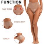String taille haute, sans couture, culotte tanga en dentelle, contrôle du ventre, amincissant – Image 7