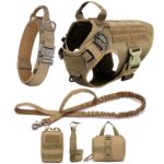 Ensemble de harnais, laisse, vêtement et accessoires tactiques en nylon, pour chien, 6 pièces