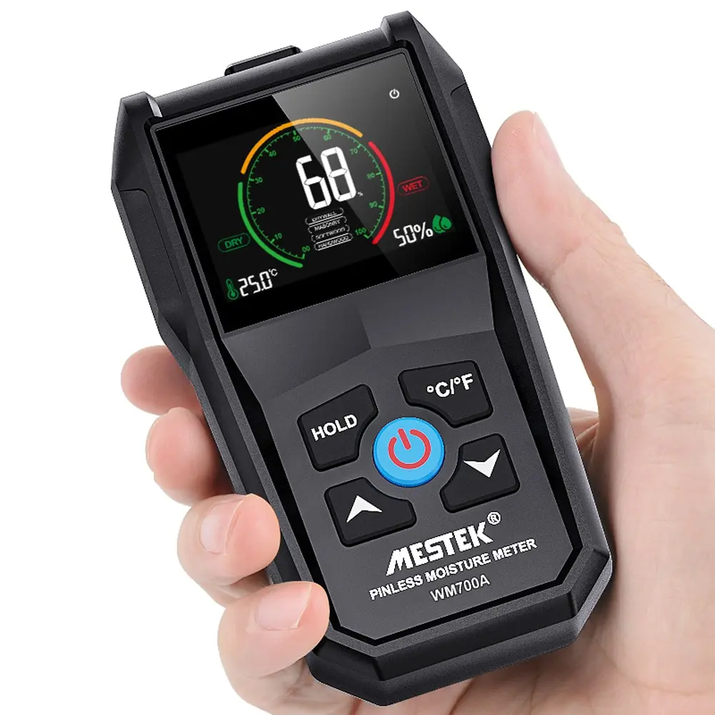 Humidimètre WM700A, détecteur d'humidité inversé à angle complet, avec mesure de température