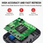 Thermomètre et hygromètre connecté, Bluetooth, rétro éclairage, station de météo – Image 4