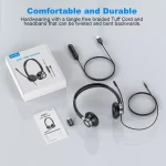 Casque audio USB avec microphone rotatif 360°, anti-bruit actif, pour centre d'appels, Webex, Zoom – Image 10