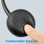 Casque audio USB avec microphone rotatif 360°, anti-bruit actif, pour centre d'appels, Webex, Zoom – Image 3