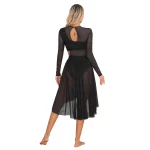 Robe de danse lyrique moderne, manches longues, paillettes, maille transparente, justaucorps – Image 6