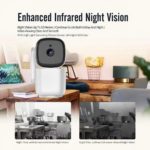 Caméra de surveillance connectée, Wi-Fi, 1080P, vision nocturne améliorée, détection intelligente, suivi de mouvement, Babyphone vidéo – Image 2