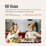 Caméra de surveillance connectée, Wi-Fi, 1080P, vision nocturne améliorée, détection intelligente, suivi de mouvement, Babyphone vidéo – Image 6