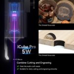Graveur laser portable, iCube Pro 5W, Bluetooth, filtre à fumée, zone de gravure 130 x 130 mm – Image 3
