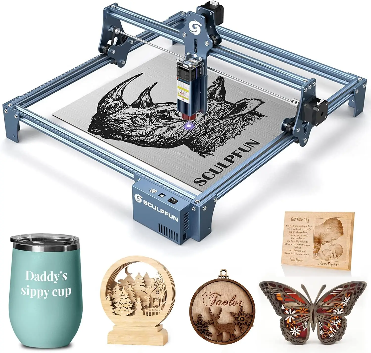 Graveur laser ultra fin 0.01mm, SCULPFUN S9, 5.5W, découpe précise, zone de gravure 410 x 420 mm