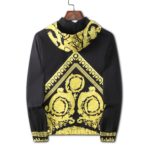 Veste en nylon imprimée, motif baroque, coupe droite, unisexe, noire – Image 2