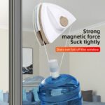 Nettoyeur de vitres magnétique, brosse double face, décharge d'eau automatique, avec 12 lingettes – Image 5