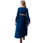 Costume de princesse médiéval pour fille, déguisement en velours avec manches en cloche – Image 5