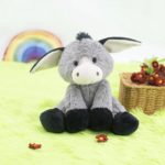 Peluche d'âne gris et noir, dessin animé, douce et confortable, 25 cm – Image 2