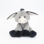 Peluche d'âne gris et noir, dessin animé, douce et confortable, 25 cm