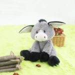Peluche d'âne gris et noir, dessin animé, douce et confortable, 25 cm – Image 3