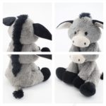 Peluche d'âne gris et noir, dessin animé, douce et confortable, 25 cm – Image 6