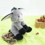 Peluche d'âne gris et noir, dessin animé, douce et confortable, 25 cm – Image 4
