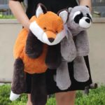 Peluche d'animaux paresseux, raton laveur, renard, crocodile, douce et confortable, de 43 à 63 cm – Image 4