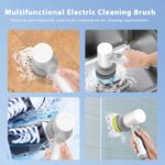 Brosse de nettoyage électrique sans fil, pour salle de bain, étanche et rechargeable – Image 8
