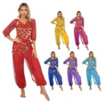 Costume de danse orientale, paillettes brillantes, élastique, taille unique