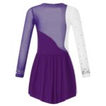 Costume de patinage artistique pour enfant, avec manches longues, pour compétition – Image 4