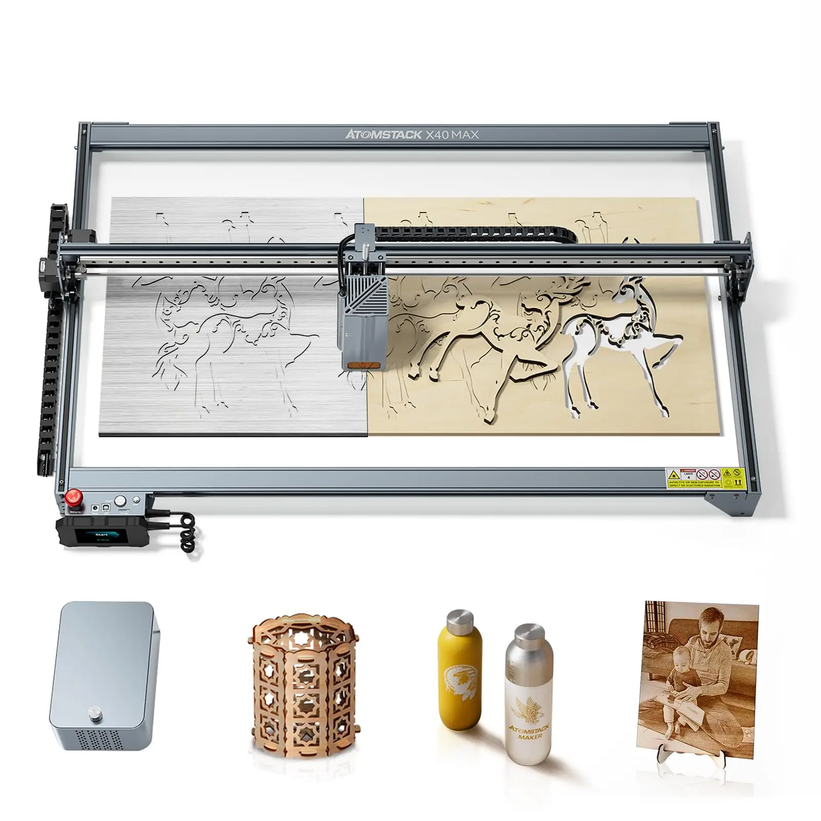 Graveur laser CNC, ATOMSTACK X40 MAX, kit de découpe et gravure professionnelle, zone de travail 800 x 400 mm