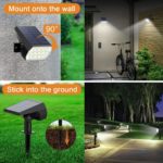 Lot de 2 projecteurs à énergie solaire, 52 LED, IP65, 3 modes d’éclairage, avec capteur de lumière – Image 4