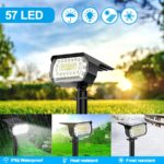 Lot de 2 projecteurs à énergie solaire, 57 LED, IP65, 3 modes d’éclairage, avec capteur de lumière – Image 2