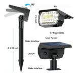 Lot de 2 projecteurs à énergie solaire, 57 LED, IP65, 3 modes d’éclairage, avec capteur de lumière – Image 6