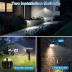 Lot de 2 projecteurs à énergie solaire, 57 LED, IP65, 3 modes d’éclairage, avec capteur de lumière – Image 5