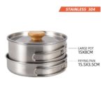 Ensemble de casseroles de camping en acier inoxydable 304, avec sac de rangement, équipement de randonnée – Image 9