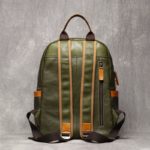 Sac à dos de voyage en cuir véritable, pour ordinateur portable jusqu'à 15", multi-poches – Image 4