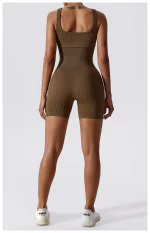 Combishort de fitness sans couture, avec bretelles, respirante, séchage rapide – Image 11