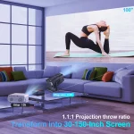 Projecteur portable Android 11, HY320, 1920x1080P, 4K, WiFi 6, rotation 180°, Home cinéma – Image 3