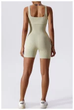 Combishort de fitness sans couture, avec bretelles, respirante, séchage rapide – Image 2