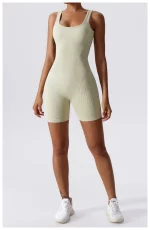 Combishort de fitness sans couture, avec bretelles, respirante, séchage rapide – Image 3