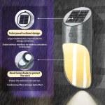 Lampe solaire murale d'extérieur à LED, étanche IP65, 1800mAh, 2 modes de luminosité, avec détecteur de mouvement – Image 6