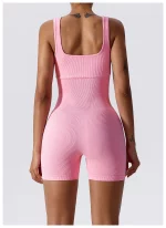 Combishort de fitness sans couture, avec bretelles, respirante, séchage rapide – Image 9
