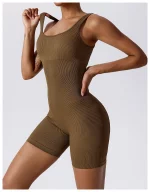 Combishort de fitness sans couture, avec bretelles, respirante, séchage rapide – Image 10