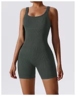Combishort de fitness sans couture, avec bretelles, respirante, séchage rapide – Image 6
