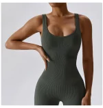 Combinaison de fitness sans couture, avec bretelles, sans manches, respirante, séchage rapide – Image 15