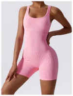 Combishort de fitness sans couture, avec bretelles, respirante, séchage rapide – Image 8