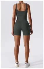 Combishort de fitness sans couture, avec bretelles, respirante, séchage rapide – Image 7