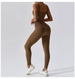 Combinaison de fitness sans couture, avec bretelles, sans manches, respirante, séchage rapide – Image 4