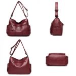 Sacs à bandoulière en cuir, fourre-tout avec poches de rangements – Image 3