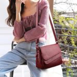 Sacs à bandoulière en cuir, multi-poche, pratique et moderne – Image 2