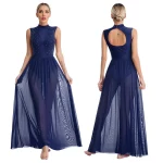 Robe de danse torsadée, maille transparente, danse lyrique de ballet, costume de scène – Image 6