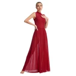 Robe de danse torsadée, maille transparente, danse lyrique de ballet, costume de scène – Image 3