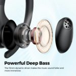 Écouteurs sans fils, Soundpeats Wings 2, Bluetooth 5.3, étanches, avec crochet d'oreille, 30 heures d'autonomie – Image 3